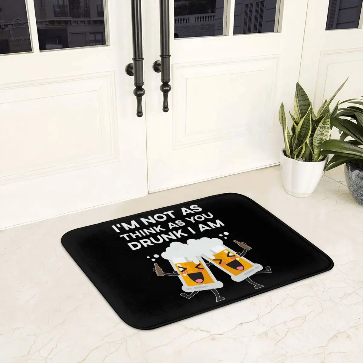 Beer Alcohol Booze Drunk Saying Doormat Anti-skid Super Absorbent Bath Mats Home Entrance Rugs Kitchen Carpet Outdoor Footpad