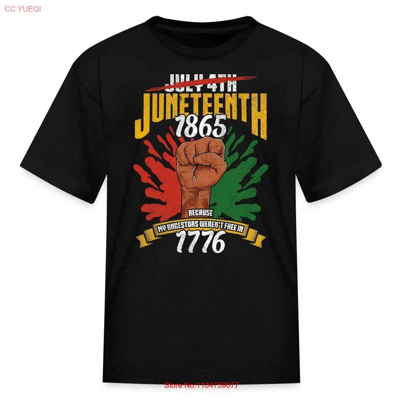 HOT Juneteenth Black History Day Kids' T Shirt vintage Washed streetwear Soft Stretched Top For Everyday Wear Slightly
