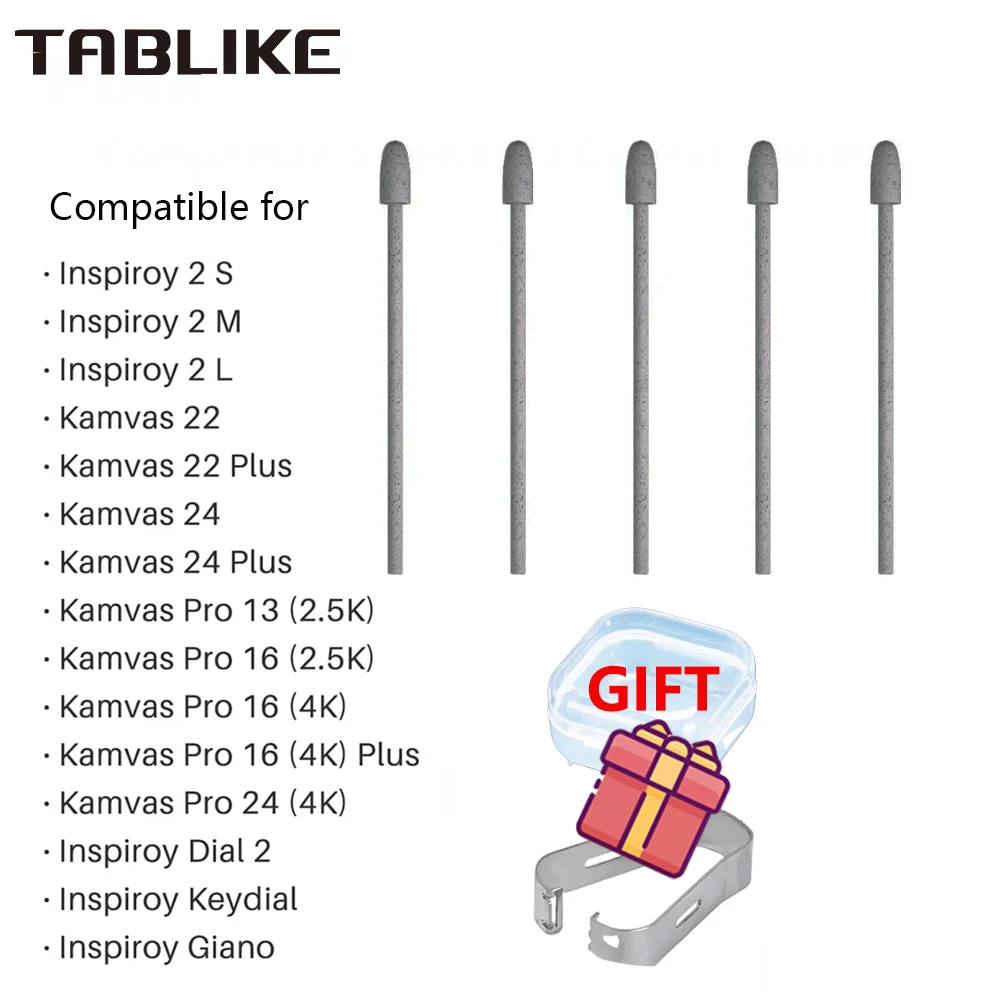 TABLIKE PN06F Felt Nibs Standard Pen Nibs for Huion Digital Drawing Pen PW550, PW550S, PW600, PW600S (All Is Black Nibs)