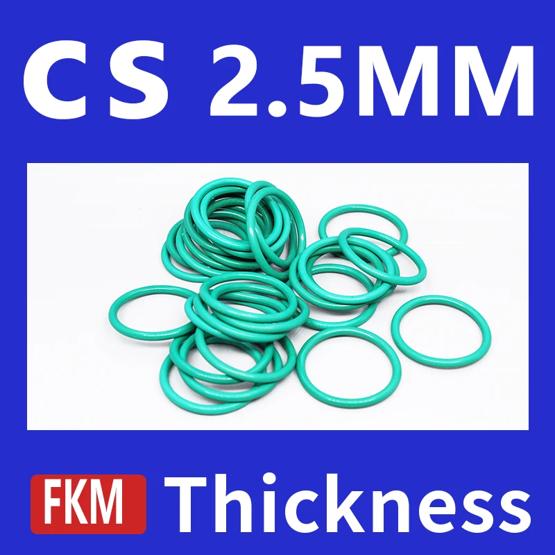 Thickness CS2.5mm Green FKM Fluorine Rubber O-rings Seals Gasket Washer temperature resistant wear-resistant oring