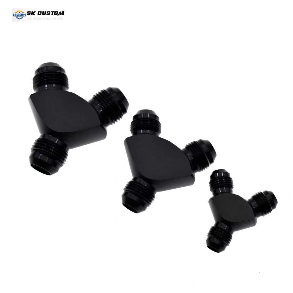 Universal Y Adapter External Thread AN6 AN8 AN10 Y-Type Fuel Pipe Interface Forged Al Alloy CNC Oil Pipe Oil Cooling Connector