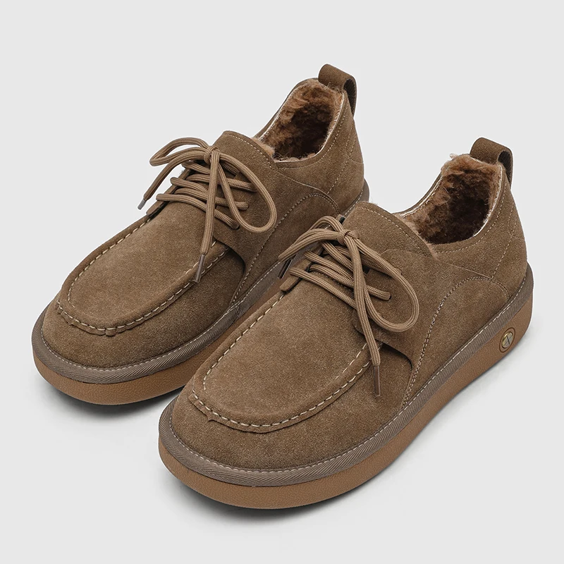 Men Warm Casual Shoes Thickly Insulated Men Shoes New Outdoor Casual Retro Reverse-fur Cotton Shoes Sizes 38-46 Men Shoes