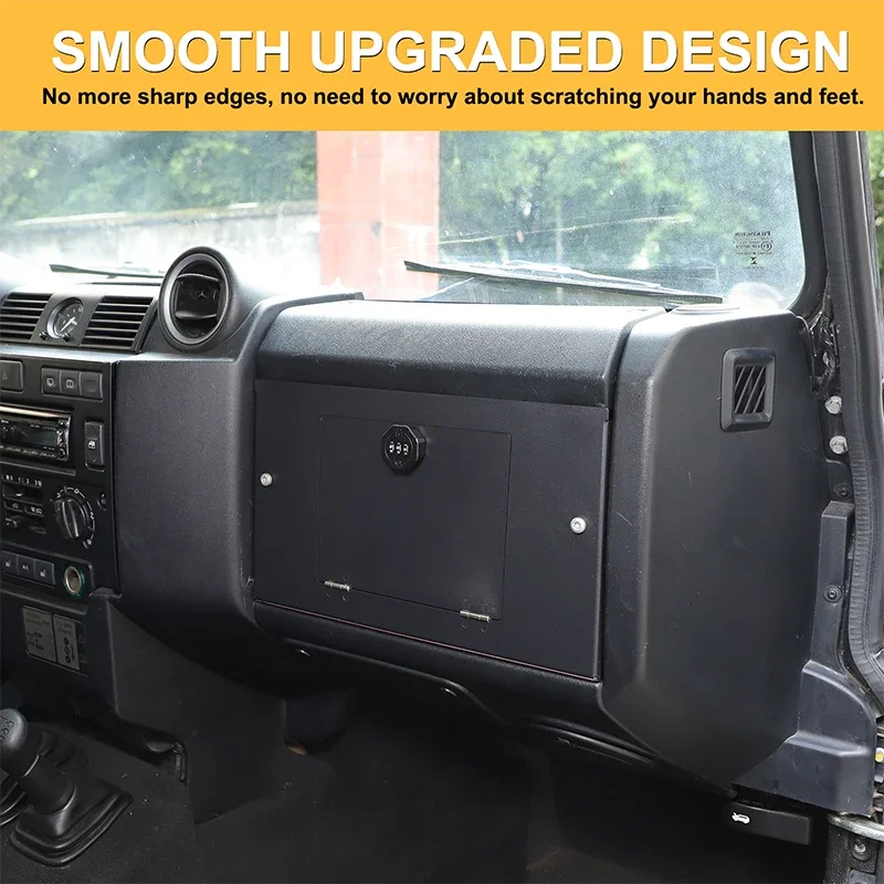 Gao Ruying For Land Rover Defender 90 110 130 2004-2018 Aluminum Alloy Black Car Co-pilot dashboard safe Car Accessories
