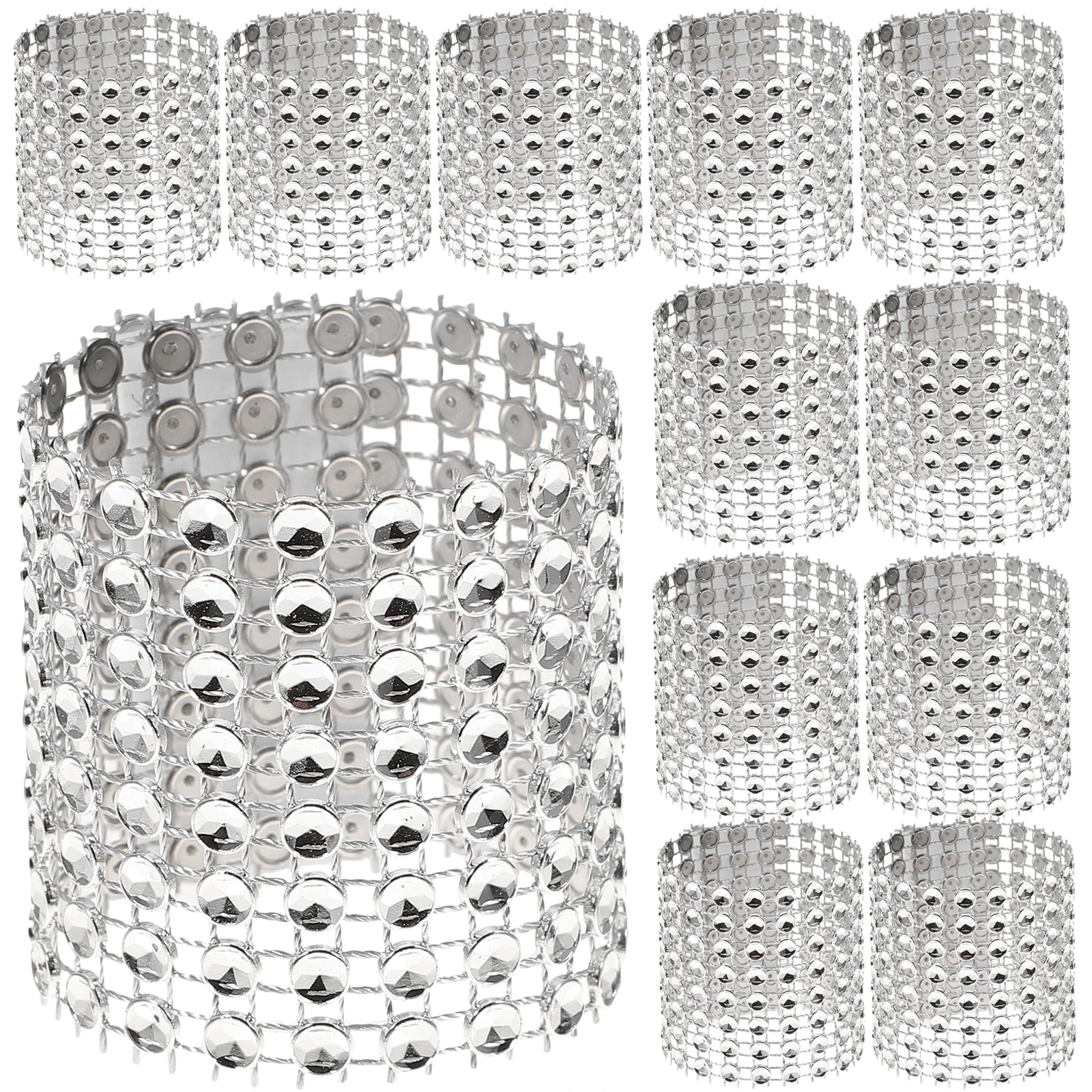 

60 PCS Napkin Ring Rings for Wedding Dining Room Table Decor Buckles Dinner Holiday Set up Crystal