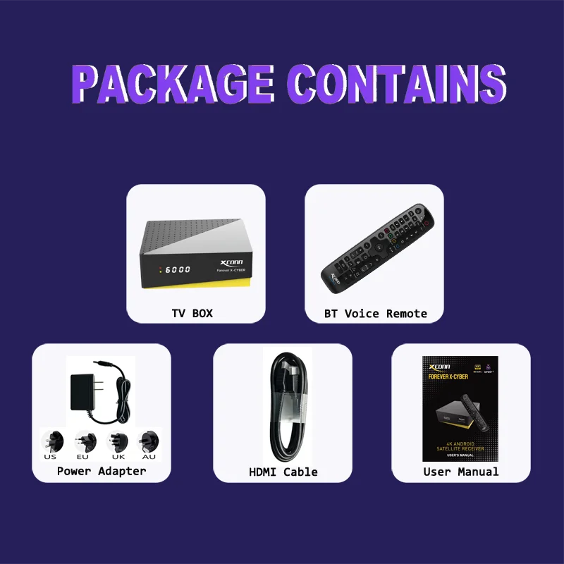 ACECONN XCONN FOREVER X-CYBER 4K tvbox/iptv Abonmen عبر الإنترنت DVB-S2X/S2/S * خدمة القمر الصناعي للأبد * 4 جيجابايت 32 جيجابايت واي فاي مزدوج #5