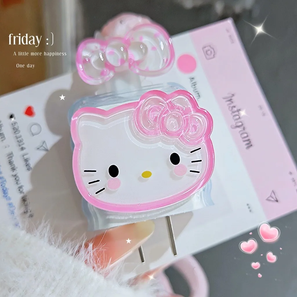 Защитный чехол для кабеля передачи данных KT с милым мультяшным рисунком для IPhone 20 Вт, кавайная аниме, модная сумка для защиты головы с зарядкой