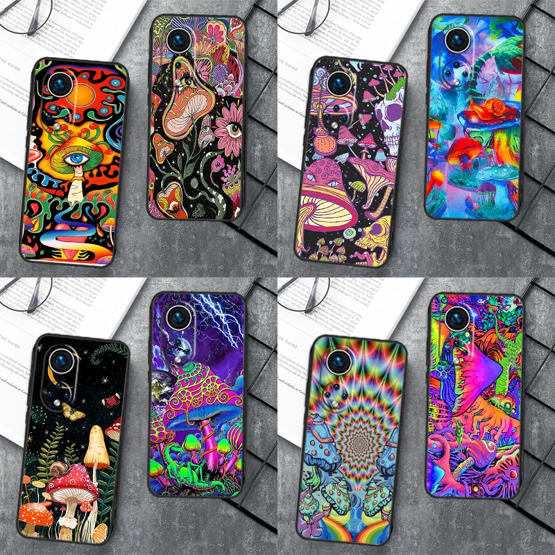 Psychedelic Mushroom Tapestry Trippy For Huawei P40 P20 P30 P60 Pro Nova 5T 9 P Smart Honor Magic5 Lite 50 70 90 X8 X8a X9a Case