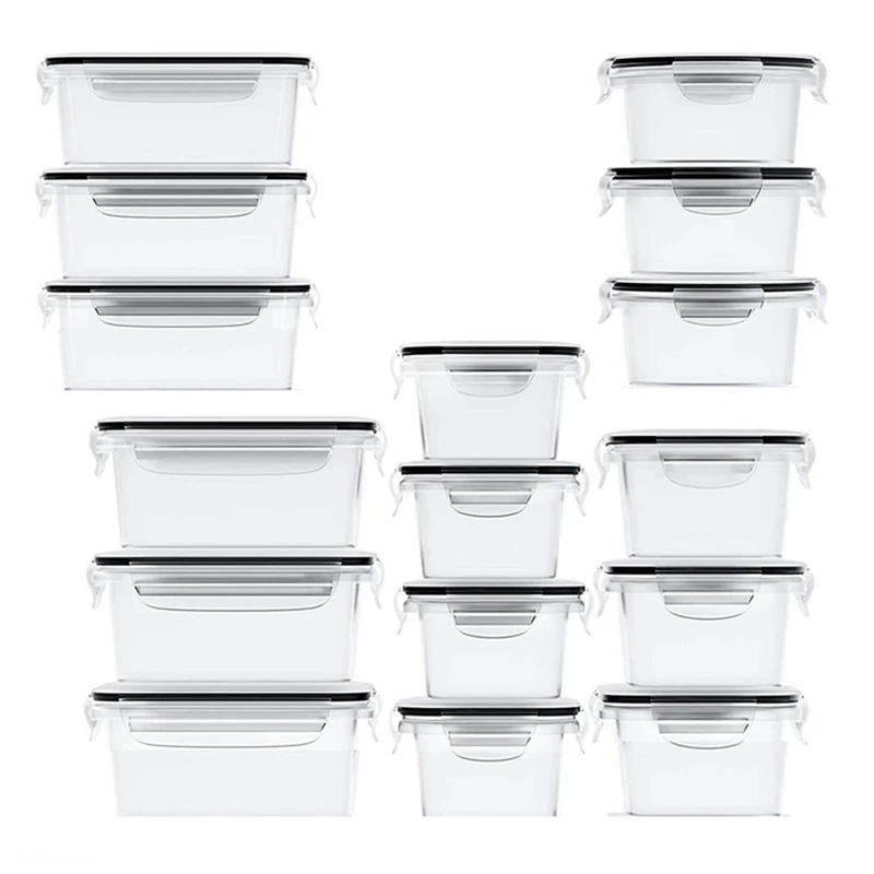 

16Piece Airtight Food Storage Containers With Lids (16 Containers And 16 Lids) Plastic