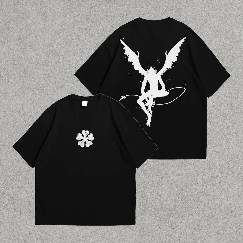 Black Clover Shirt Anime Tee Asta T-shirt Burakku Kuroba Merch Five Clover Demon Black Clover Unisex Anime Tshirts