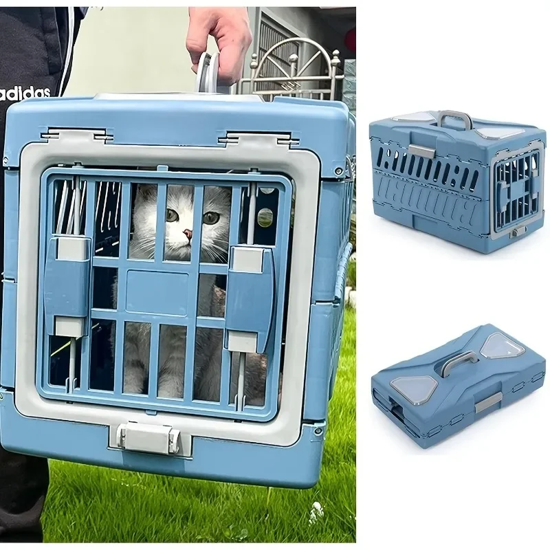 Caisse pliable pour animaux de compagnie avec 2 portes, chenil de voyage portable pour chiens et chats de petite et moyenne taille, rangement facile, design durable