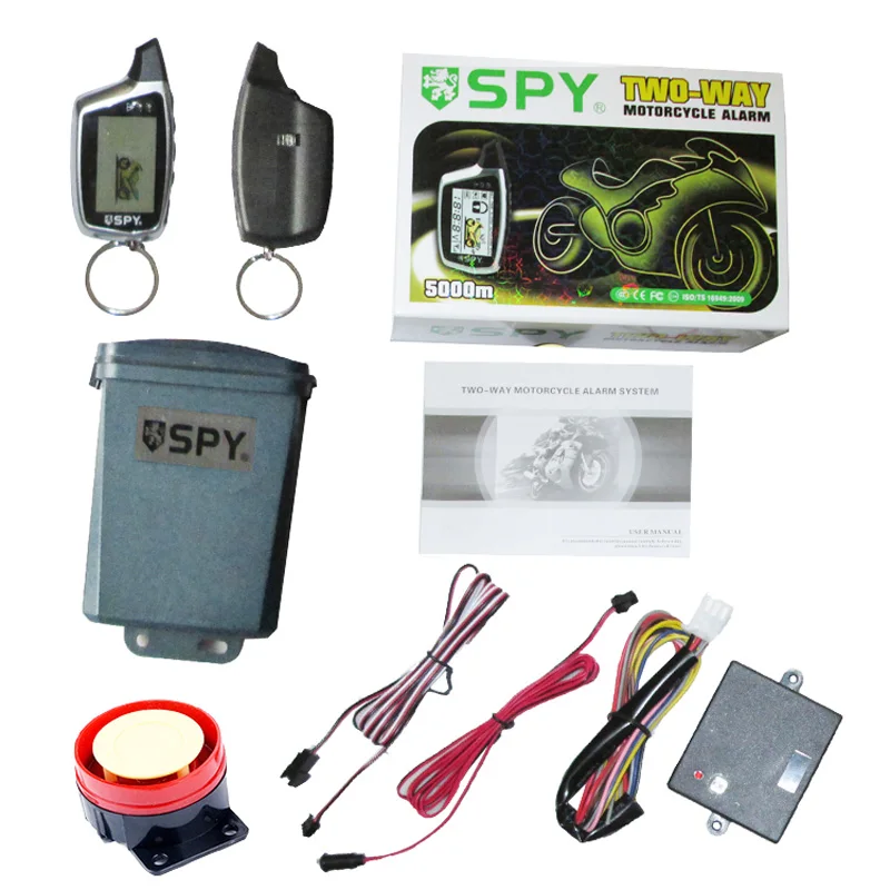 spy motorcycle 2 way alarm LCD Two Way Motorcycle Alarm System Remote Control Engine Start Keyless Entry Start System