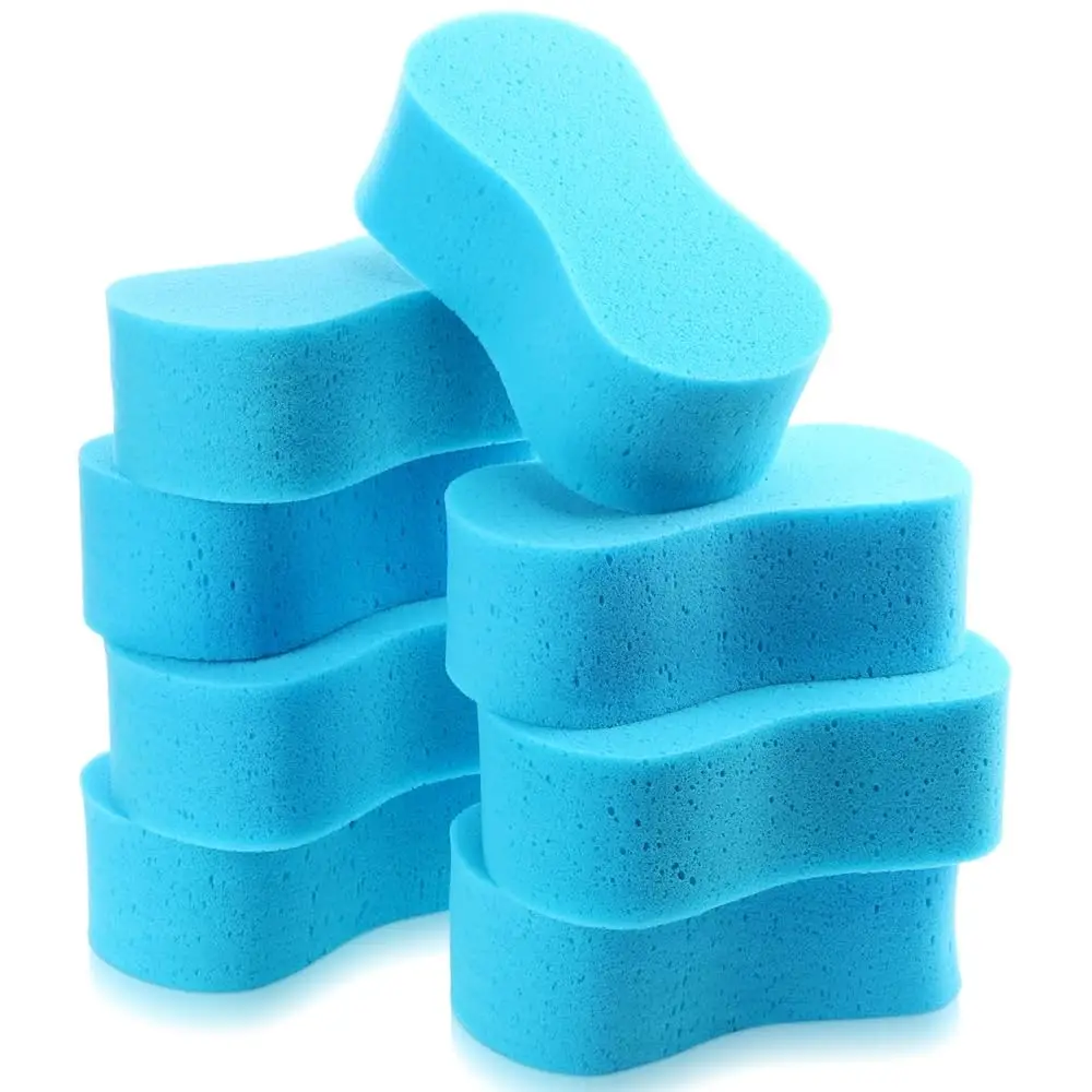 

8 Pcs Giant Car Wash Sponges 9 x 4.7 x 3 Inch Extra Large Car Cleaning Bone Sponges Bulk All Purpose Easy Grip Thick Foam Sc