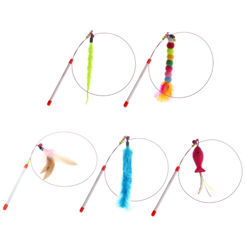 for Cat Feather Toy 90cm Wand Teaser with Interactive Catcher Teaser