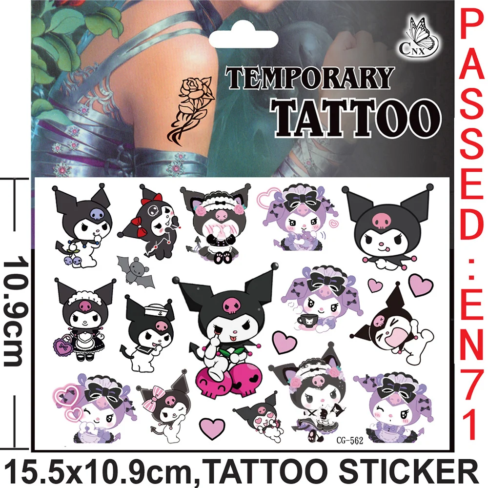 

Sanrio series Tattoo Stickers Waterproof Cute Sticker Anime Birthday Party Supplies Decoration accessories