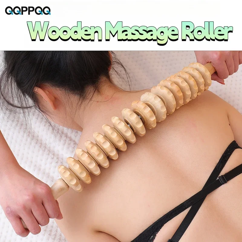 

1PC Wooden Massage Roller for Waist and Thigh, Multi-Functional Body Roller for Cellulite Reduction and Muscle Tension Release