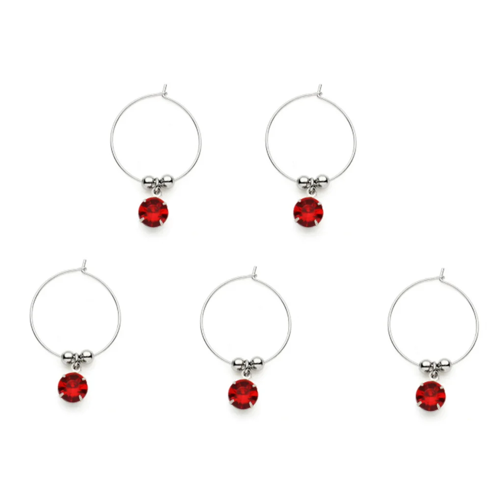 

8pcs Creative Wine Glass Hanging Rings Colorful DIY Charms for Bar Hotel Party Use Mixed Glass Tags