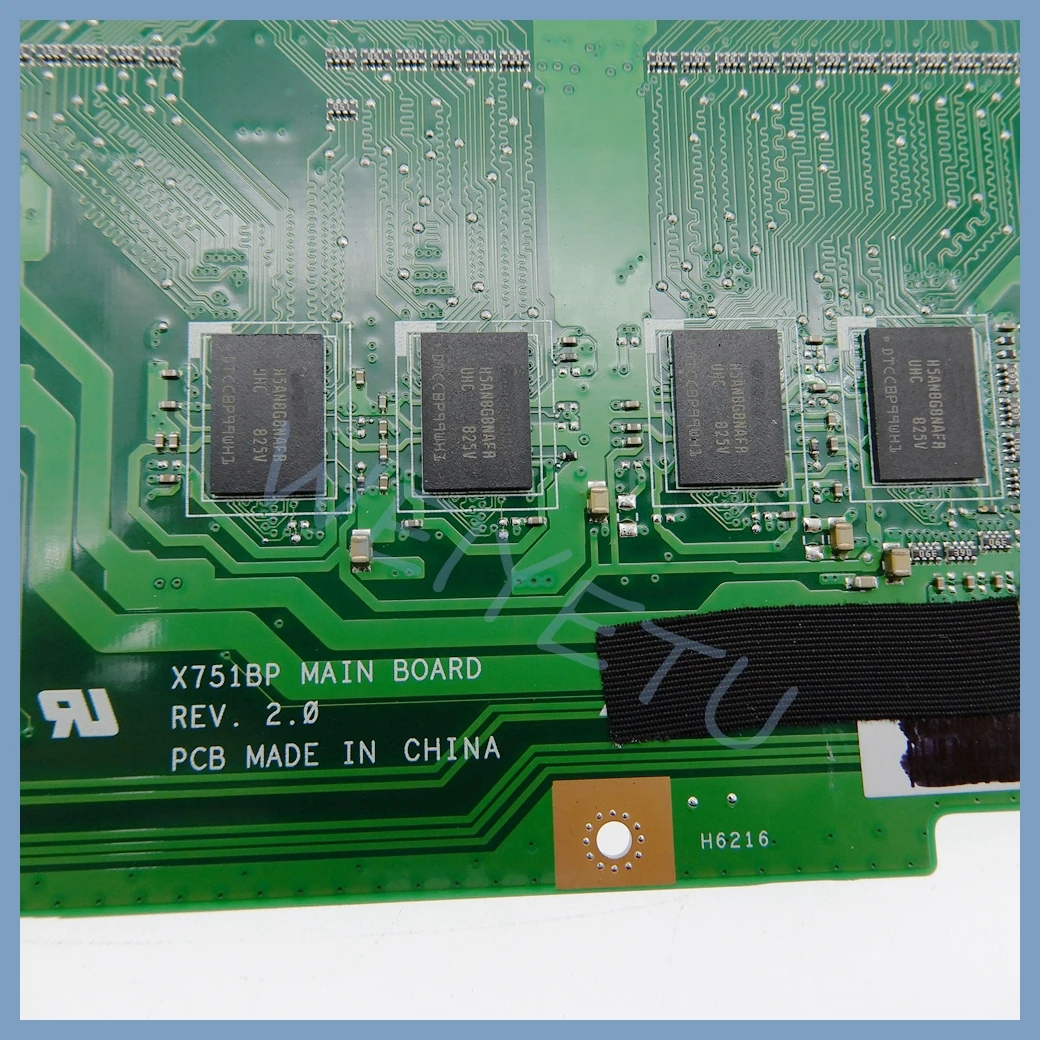X751BP Mainboard with E2 A6 A9  CPU 4GB/8GB-RAM V2G-GPU For Asus X751B X751BP F751B R752B K751B A751B Laptop Motherboard Test ok
