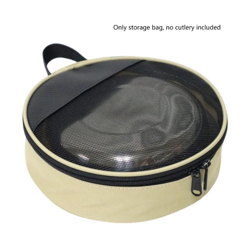 

Barbecues Picnics Cutlery Storage Bag Camping Utensils Organizers Large Round Cookware Bag Outdoor Plate Bowl Container