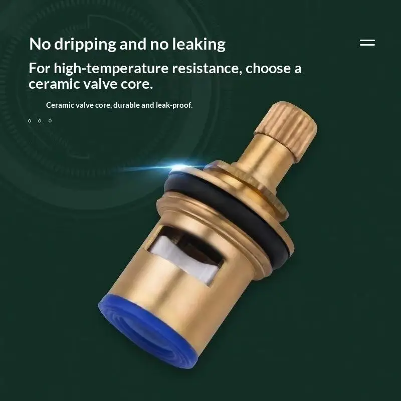 ⑥ Universal Replacement Tap Valves Brass Ceramic Disc Inner Faucet Valve For Bathroom, Clockwise Or Anti-clockwise