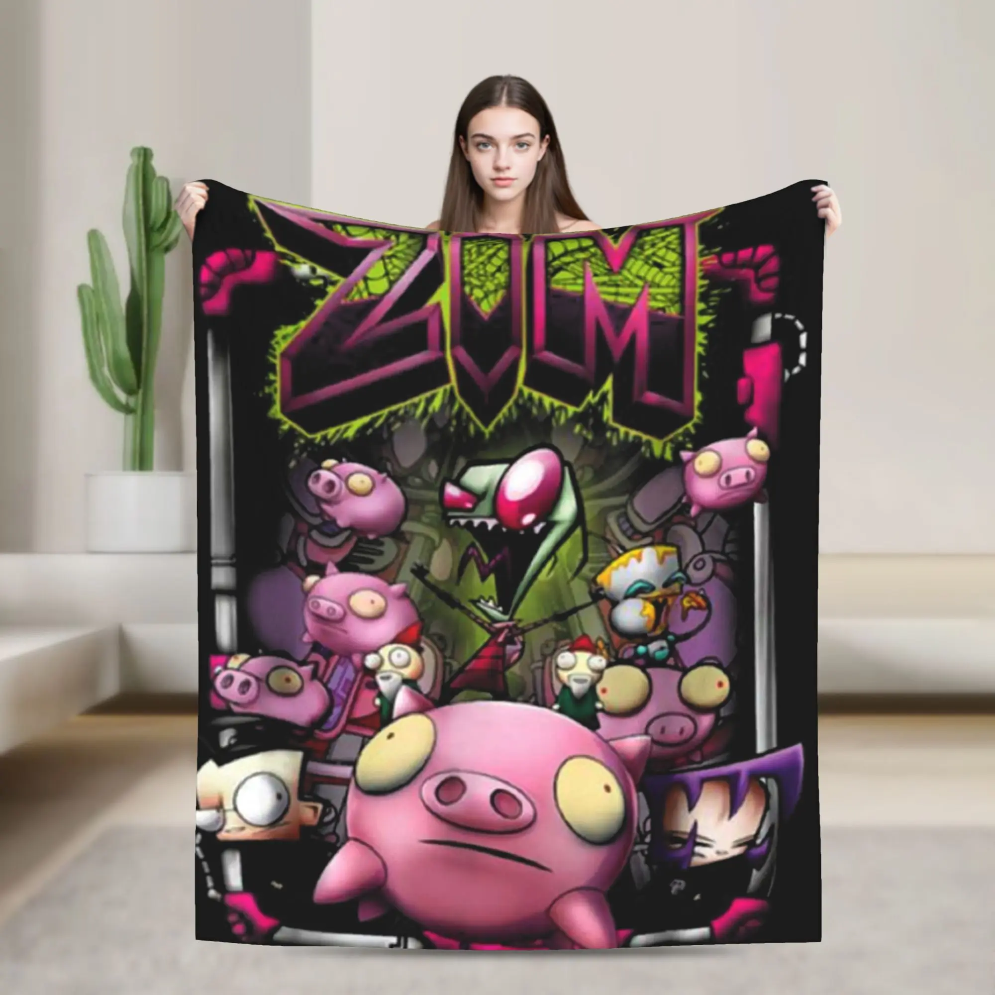 

Invader Zim Blanket Fleece Awesome Breathable Throw Blankets for Home Textile Decor
