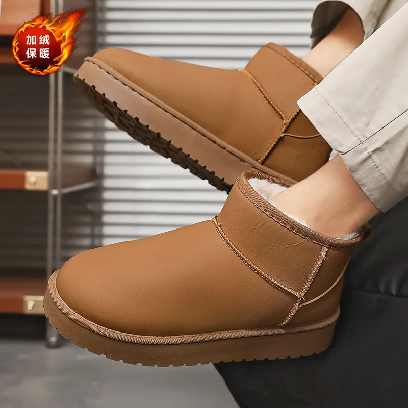 

Men Snow Boots Winter New Style Short Boots Cold Proof Warm Men Shoes Waterproof Casual Cotton Shoes 2025 New Casual Men's Boots
