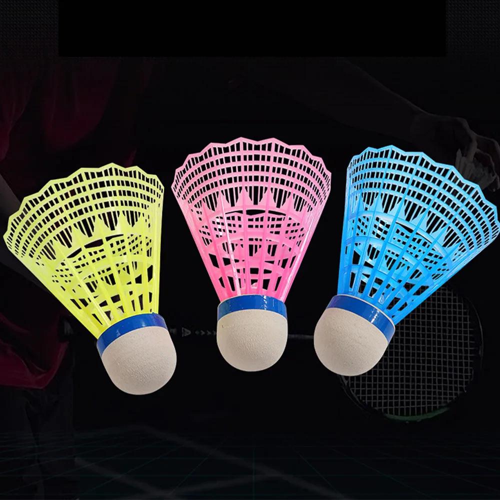 6Pcs Leucht Federball Kunststoff Nylon Badminton Ball Beatable Erwachsene Kinder Erholung Training Ball Outdoor Federball – Detail 6