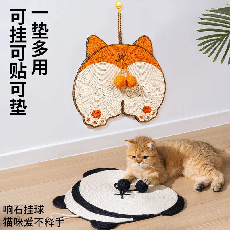 Sisal Pad Scratching Board Durable Non Shedding Vertical Wall Sticker Cat Claw Anti Scratch Sofa Protector