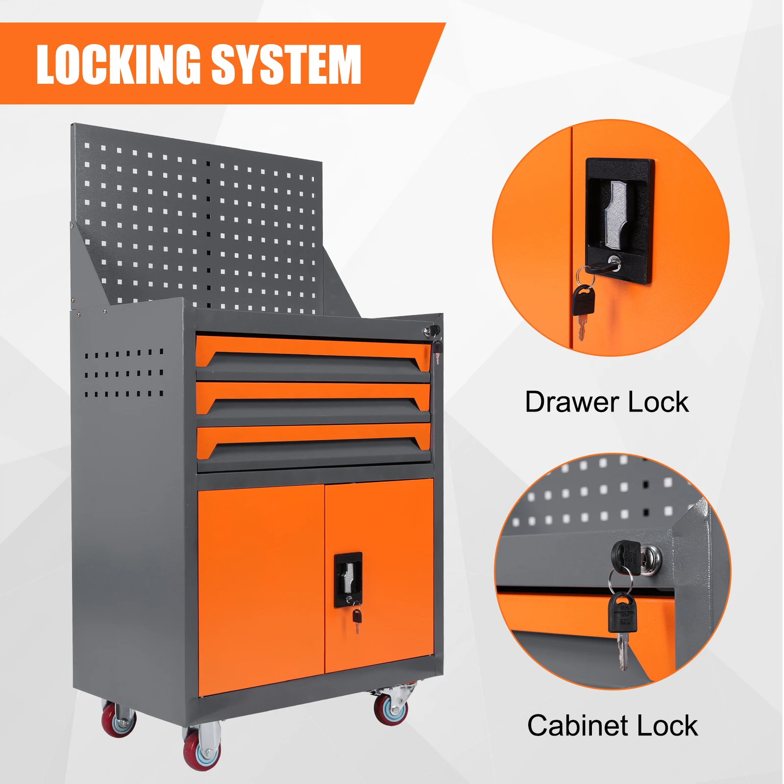 

Rolling Tool Chest with Drawers Tool Storage Cabinet Mobile Tool Cart for Workshop Warehouse Garage