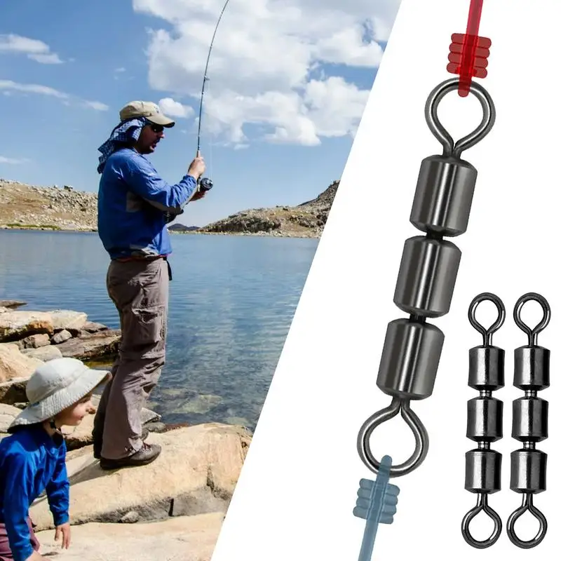 Fishing Rolling Swivels Fishing Barrel Swivels Lure Connector Multi-Purpose Fishing Gear For A Variety Of Hooks And Lures