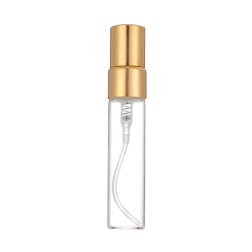 

Travel Liquid Gold Silver Cap Transparent Sample Vials Refillable Glass Bottle Cosmetic Container Atomizer Spray Bottle