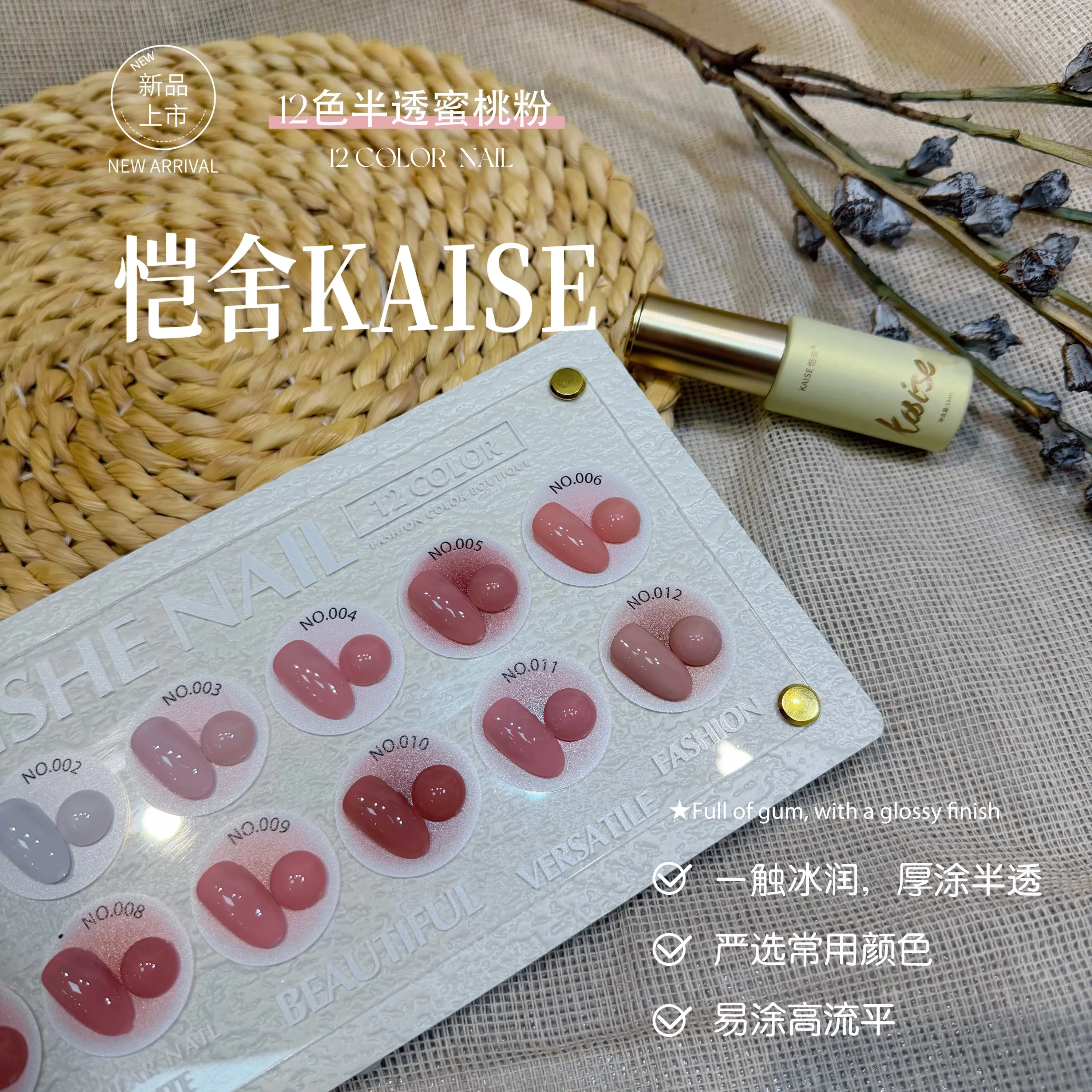 KAISE 2026 New 12 Colors Multicolor Jelly Color Nail Gel Set High Quality Fashion Non-toxic UV Gel for Nail Salon DIY Wholesale