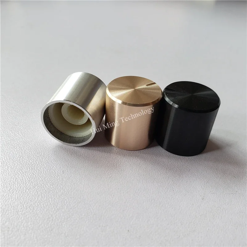 15Pcs Aluminum Plastic Knob For Potentiometer Knobs Black 17*17mm Chassis Volume Switch Cap Plum Handle Knob Hi-Fi Amplifier