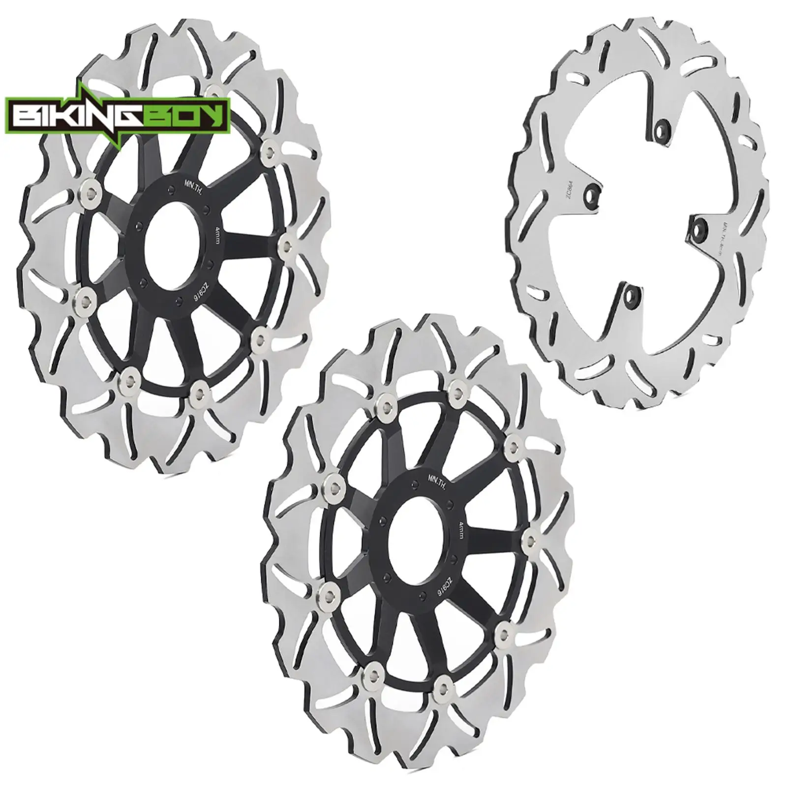 BIKINGBOY For Honda VFR750F 94 95 96 97 98 Front Rear Brake Discs Disks Rotors Interceptor VFR 750 F 296mm 256mm Stainless Steel