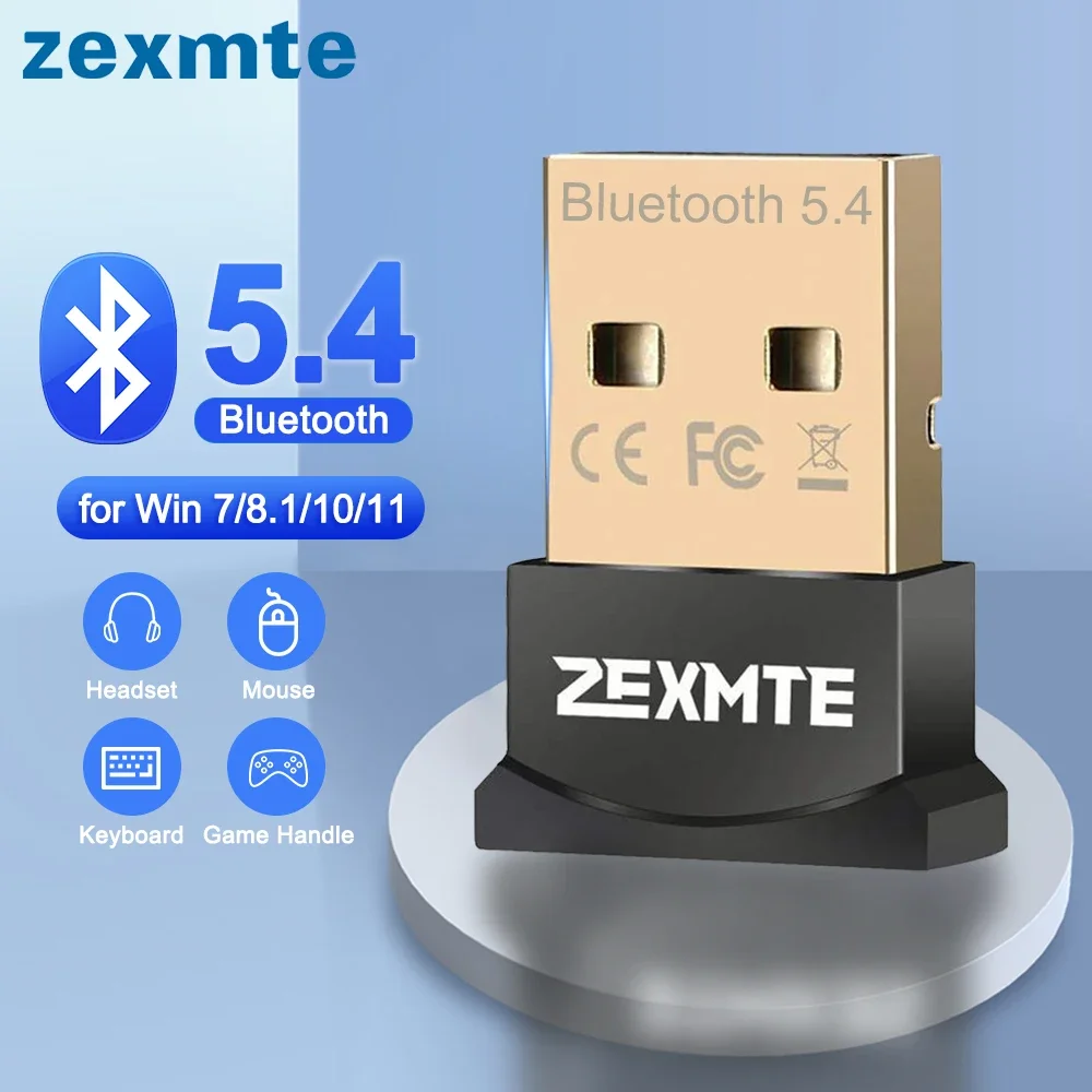 Zexmte USB Bluetoothアダプター 5.4 5.3 ドングル Bluetoothアダプター PC/ノートパソコン用 ワイヤレススピーカー オーディオレシーバー トランスミッター