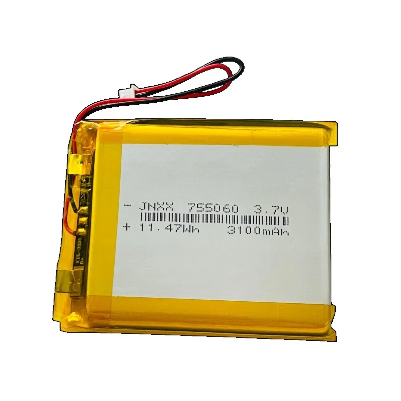 755060 3.7V 3100mAh Lithium Polymer Battery for Power Bank Tablet PCs Laptops Beauty Instruments Rechargeable Batteries