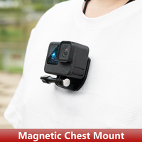 Magnetic Chest Mount For GoPro Hero 13 12 11 10 9 8 7 6 5 SJCAM AKASO Insta360 X4 X2 X3 DJI Osmo Action 4 3 2 Camera Accessories