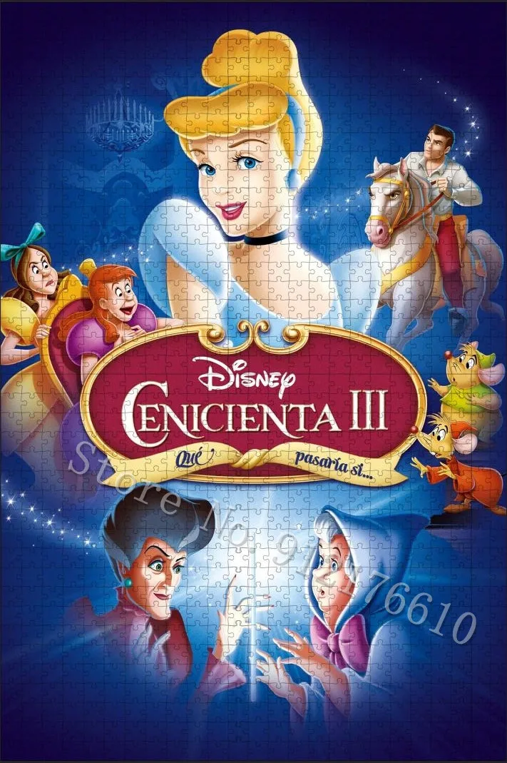 Cinderella Disney Princess Jigsaw Puzzles Family Game Toys Puzzle for Adult Diy Education Decompression Children Gifts