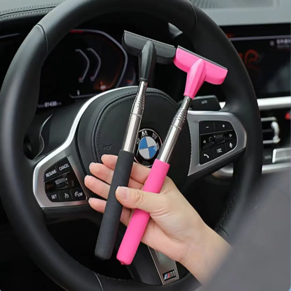 

Rearview Mirror Wiper Retractable Handle Portable Rubber Squeegee Cleaning Tools Car Rearview Mirror Rain Remover for Vehicle