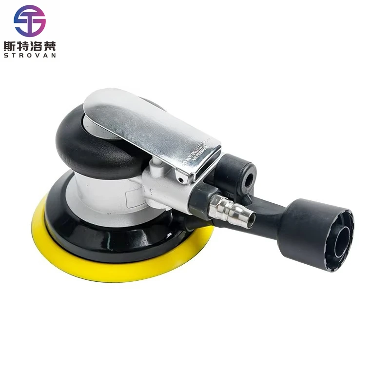 5-Inch Pneumatic Air Sander Wood Polisher with 125mm round Sandpaper Vacuum Track Grinding Grinder Tools