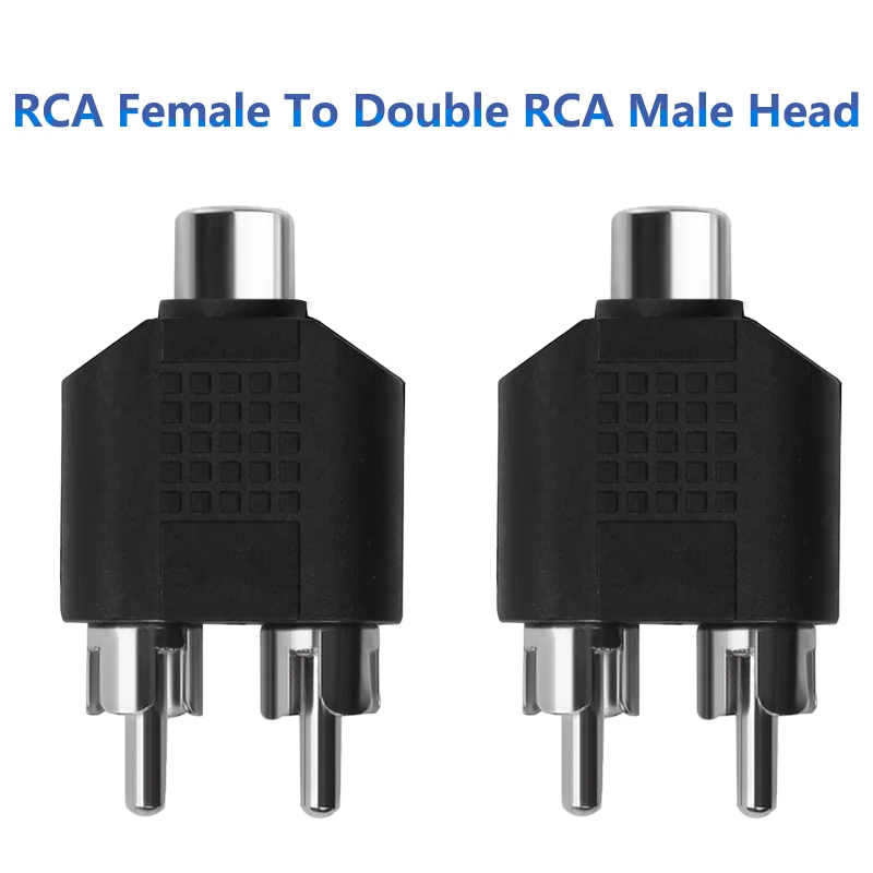 5PCA RCA Female to 2 RCA Y Splitter Male Adapter Connector AV Audio Plug Audio Converter For Computer TV MP3