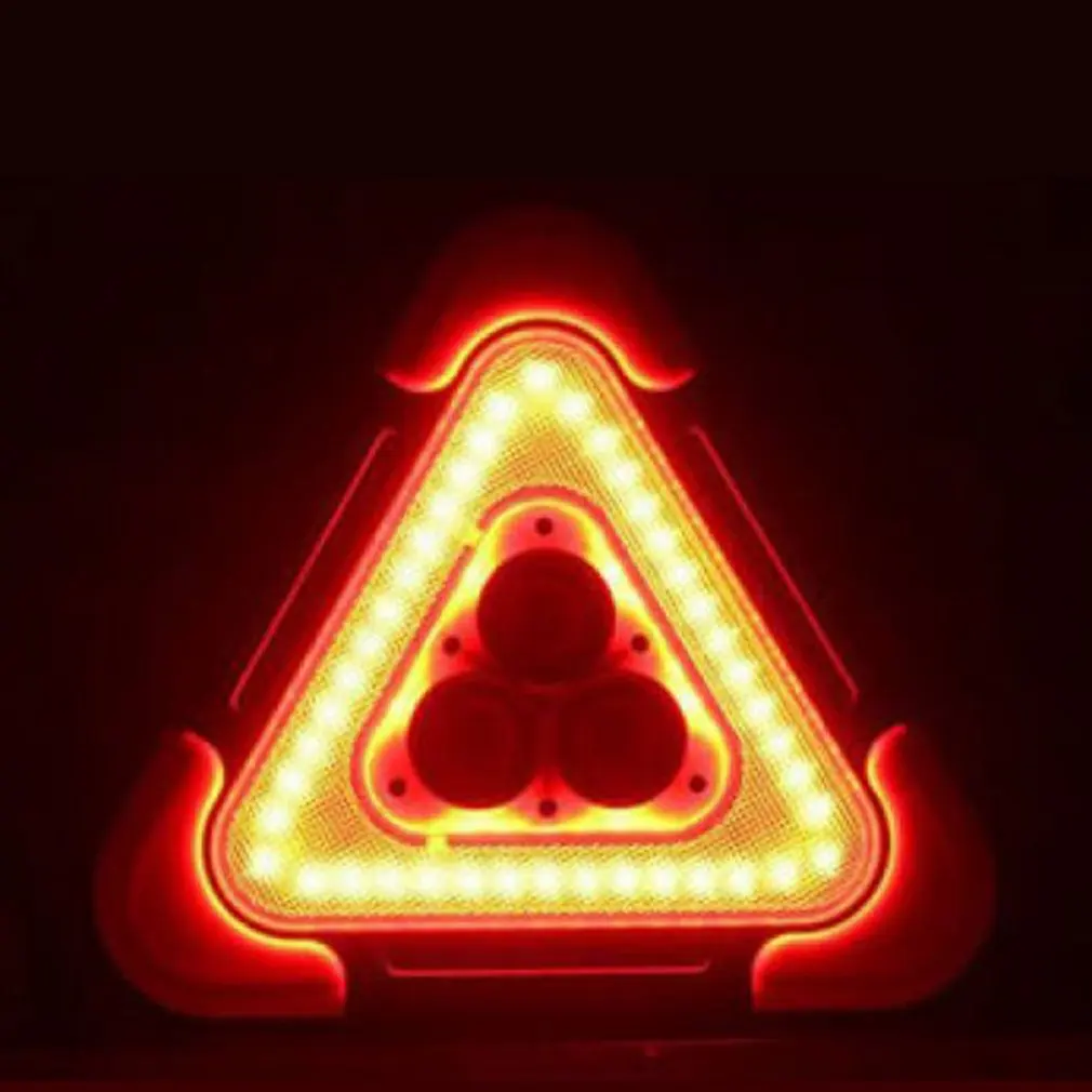 Automotive Tripod Car Triangle Warning Signs Automatically Light Up Tripod Parking Reflective Solar Emergency Lights