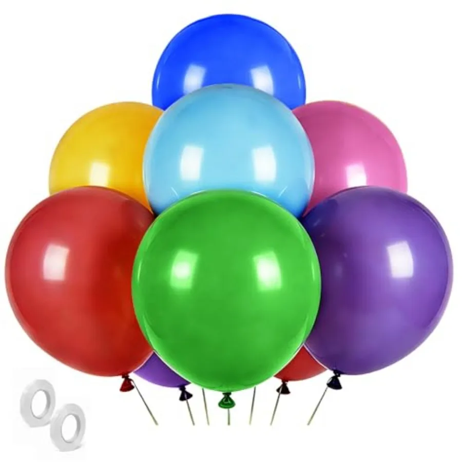 

Assorted Rainbow Balloons 10 Pack Round Bright Latex Balloons Assorted Colors for Birthday Baby Shower Wedding Party Birthday D
