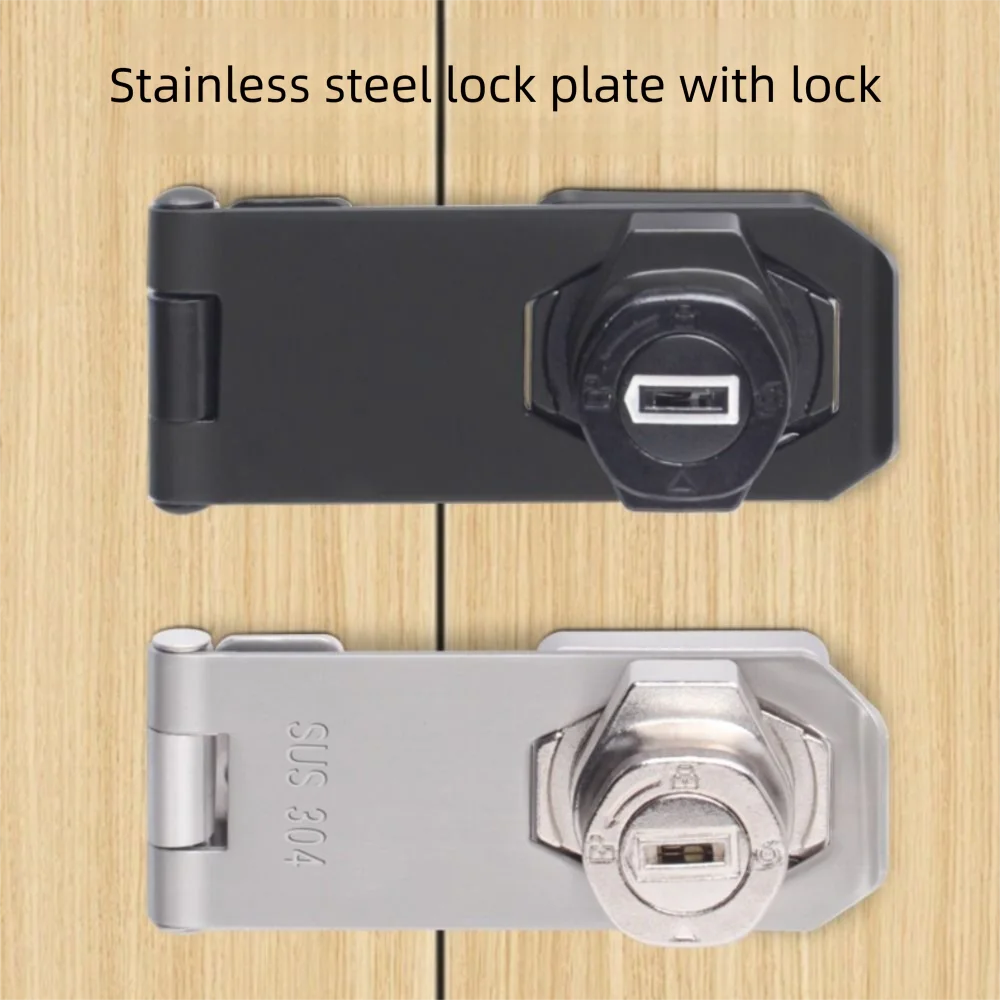 

New Zinc Alloy Door Lock Buckle 4inch with Keys Cabinet Lock Hardware Self Locking Drawer Locks Wooden Box