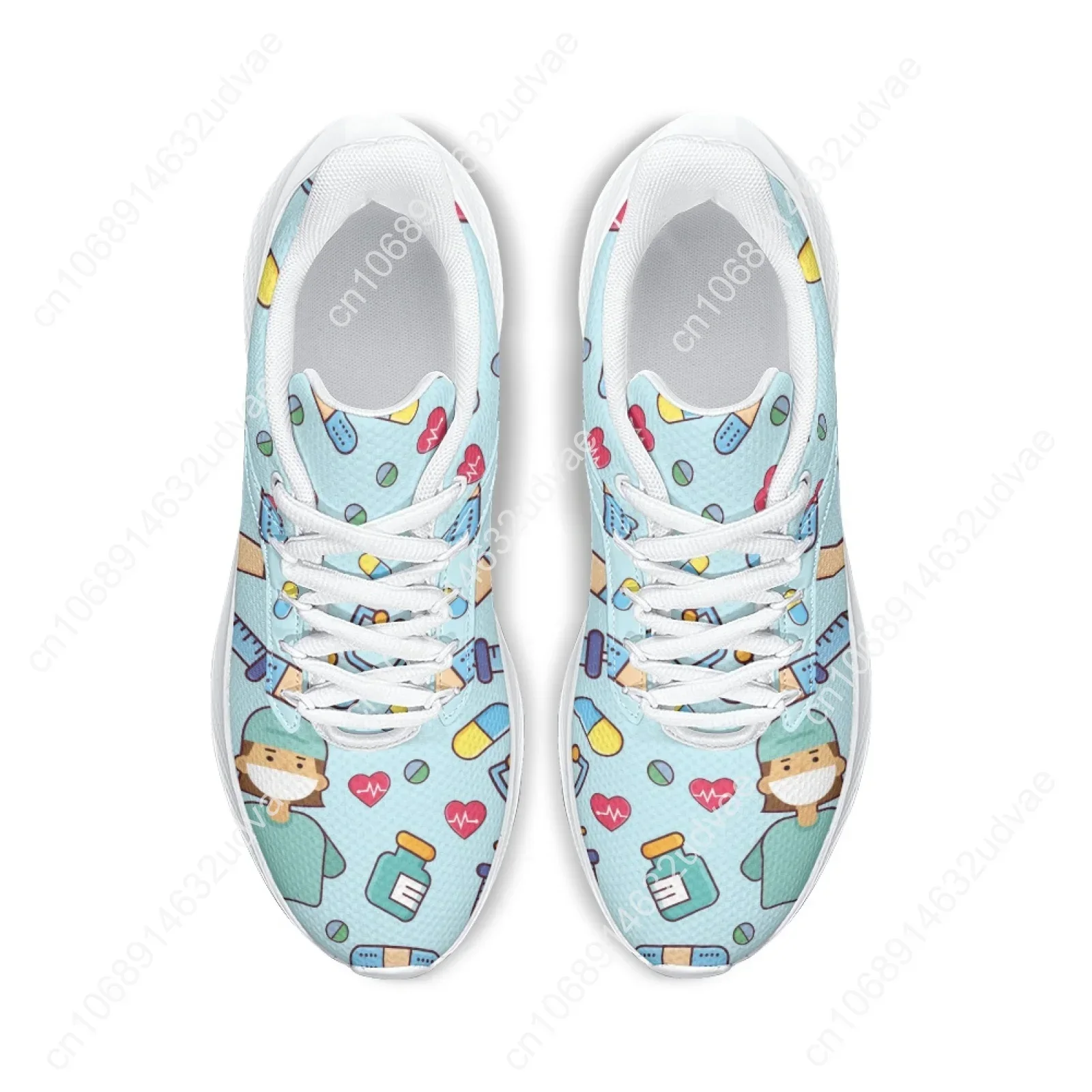 Women's Doctor Nurse Sneakers Medical Hospital Printed Lightweight Running Shoes Ladies Casual Cute Nursing Shoes