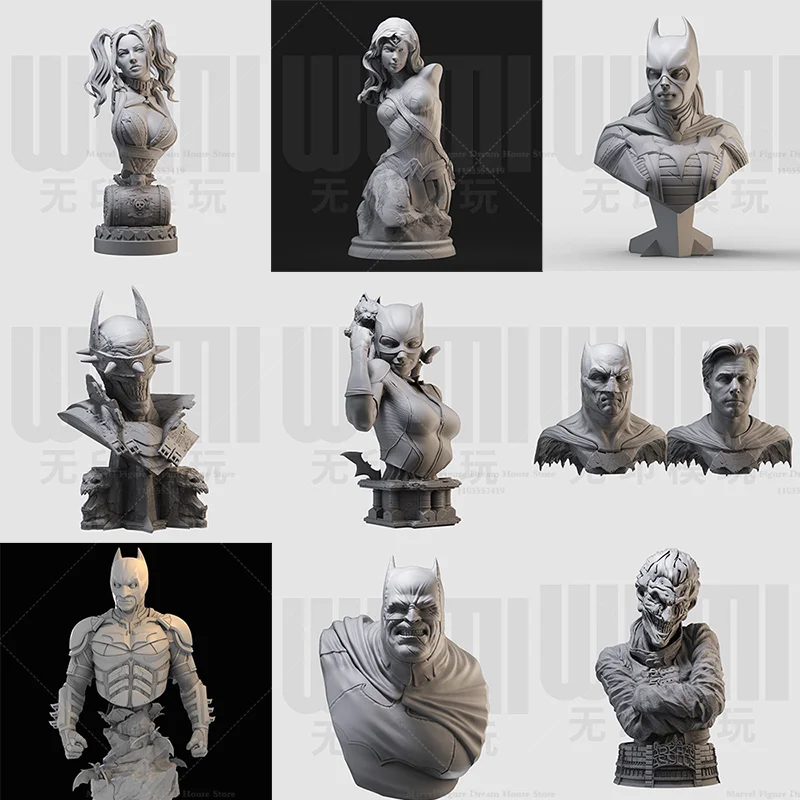 

1/16 1/10 Scale Crazy Harley Rebel Selina Spider Boy Bat Female Hero GK 3D Resin Un-panited Model Miniature Scene Dolls