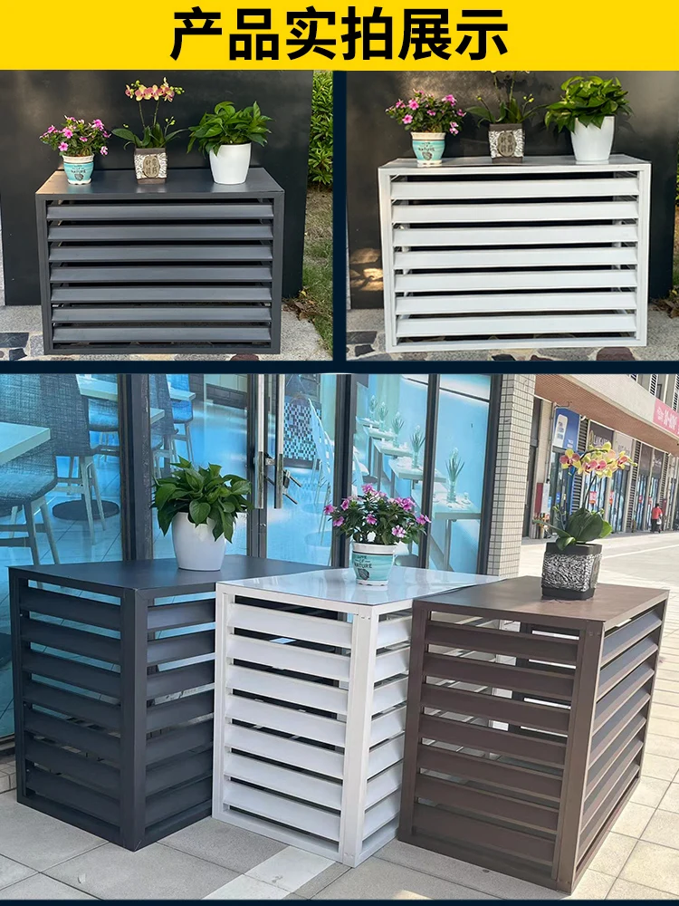 Customized Rainproof and Sunproof Aluminum Alloy Air Conditioner Exterior Unit Protective Cover, Louver Grille,