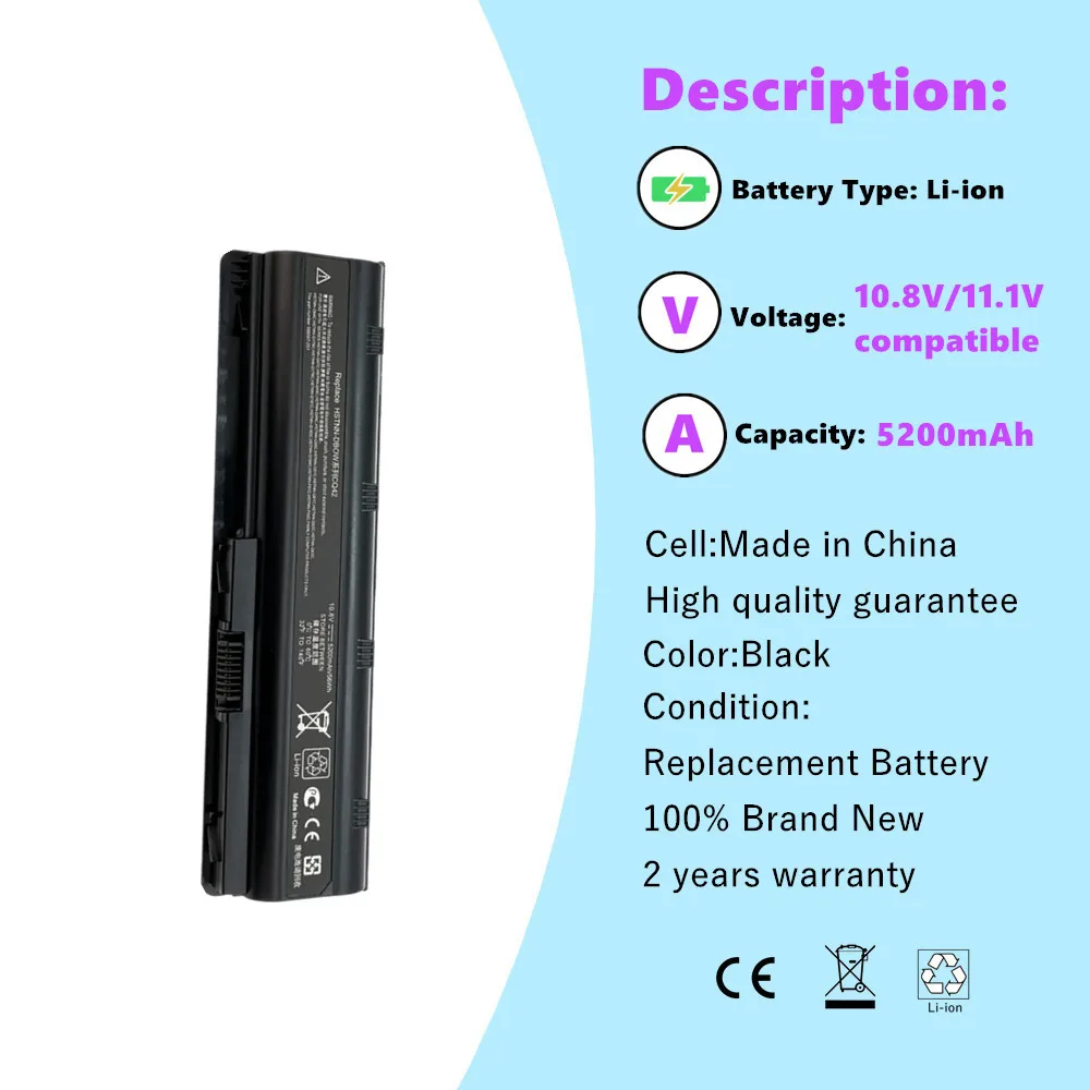 6CELLS Battery For HP Pavilion g4 g6 g7 CQ32 CQ42 CQ43 CQ56 CQ62 CQ72 G42 G56 G62 G72 dm4 dm4t Laptop batteria