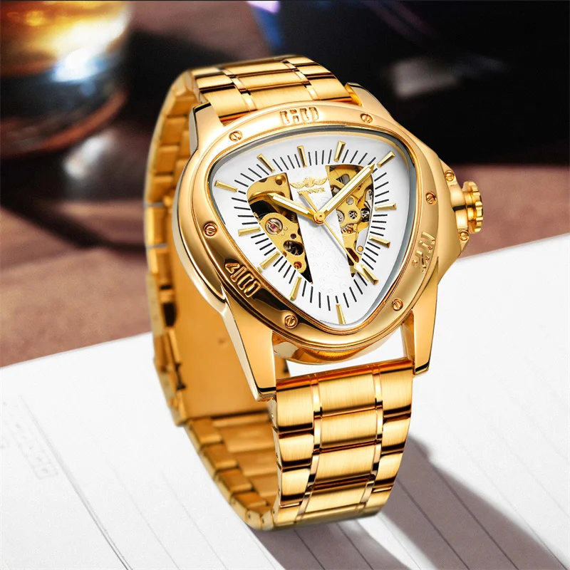 

Forsining New Men Luxury Mechanical Watch Business Stainless Steel Automatic Skeleton Tourbillon Watches 30m waterproof Watch