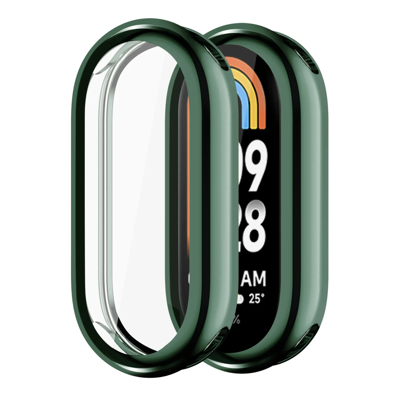 フルカバーケース Mi Band 8 プロテクター 3D フィルム Miband 8 NFC 耐衝撃フレームケースカバー保護