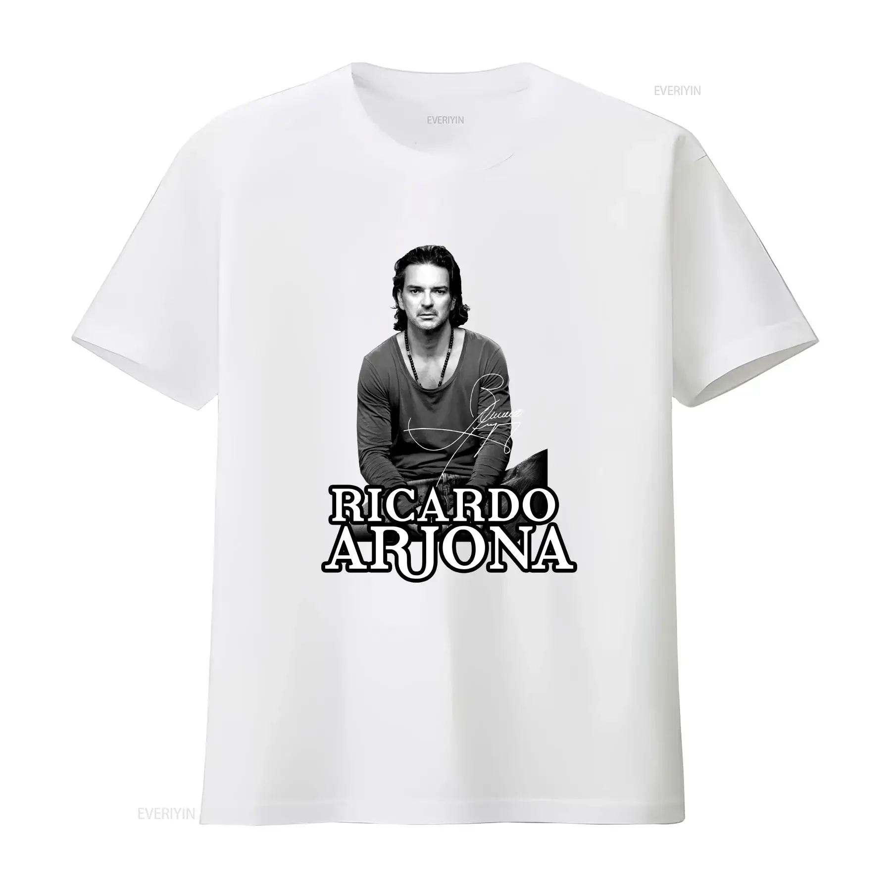 حار ريكاردو أرجونا المغني تي شيرت لمحبي S 4XL A261 خمر غسلها أنيق موضة امتدت مريحة الرسم تنوعا #4